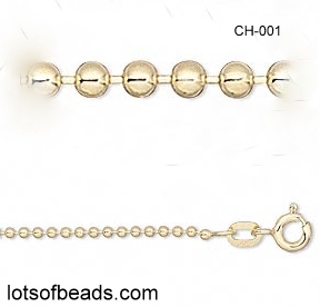 2mm Gold Ball Chain